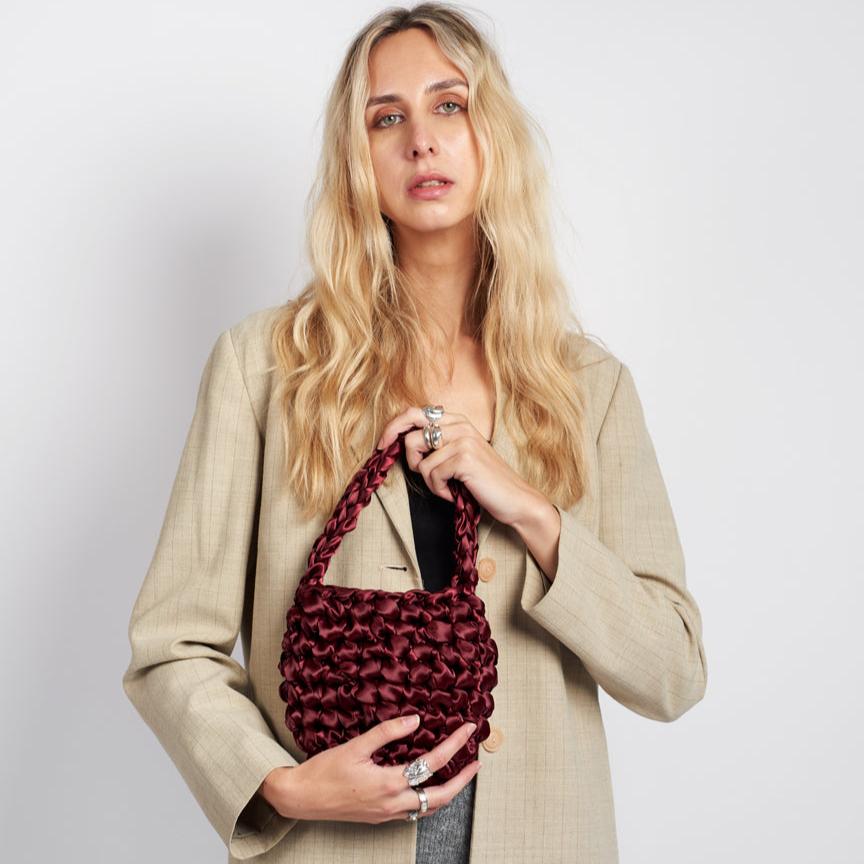 Hive - Burgundy Handmade Bridal Bag