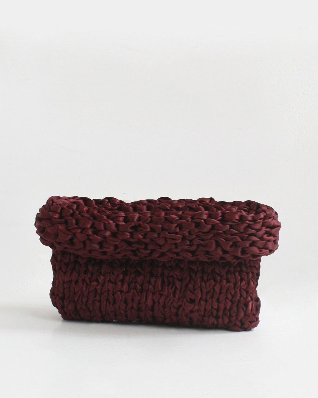 Clam - Burgundy Handmade Clutch Bag