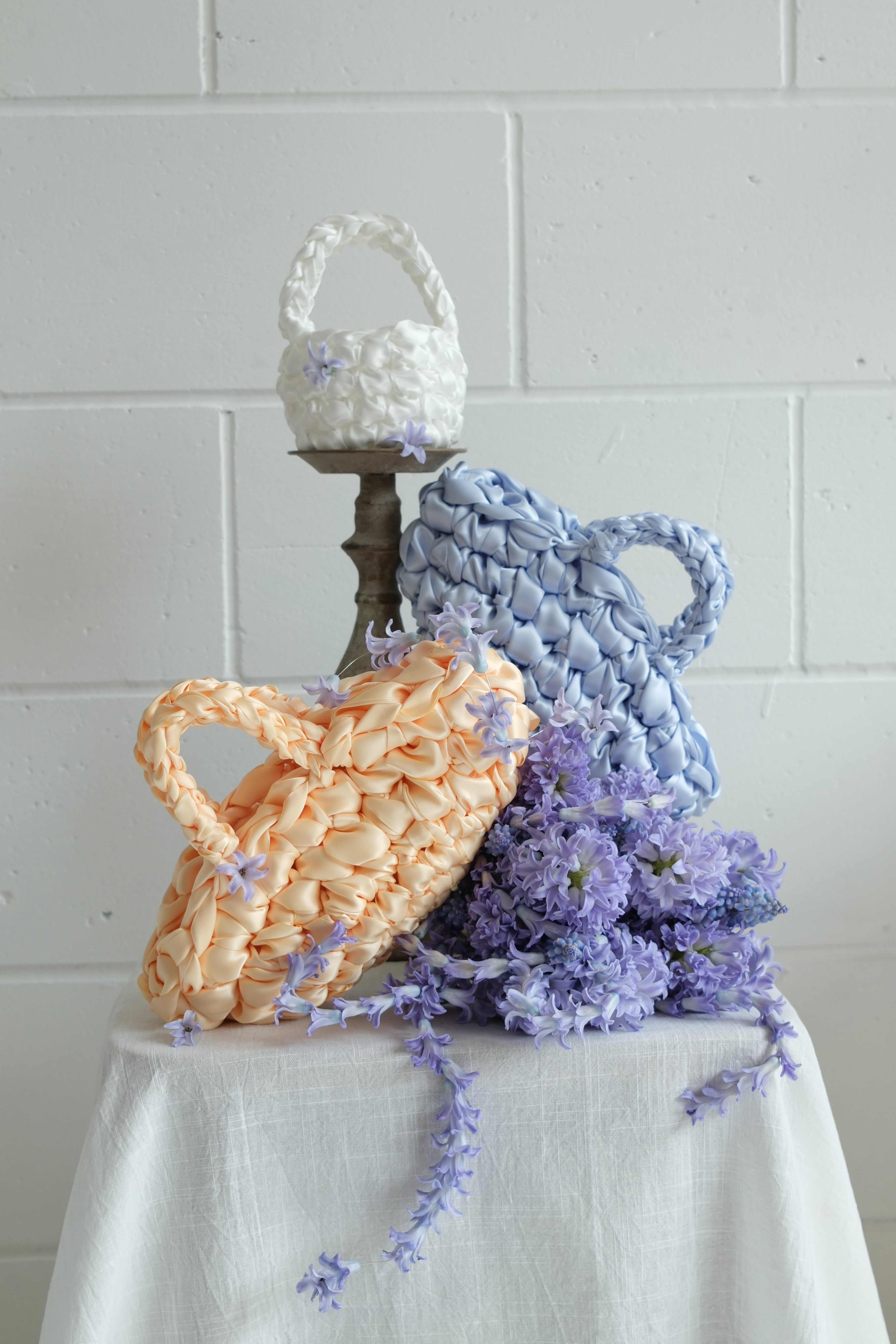 Micro Hive - White Handmade Flower Girl Bag