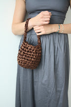 Mocha bridal bag lifestyle - luxury wedding clutch for modern brides and wedding guests