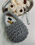 Hive Luxe Cord - Silver Handmade Evening Bag