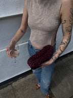 Clam - Burgundy Handmade Clutch Bag