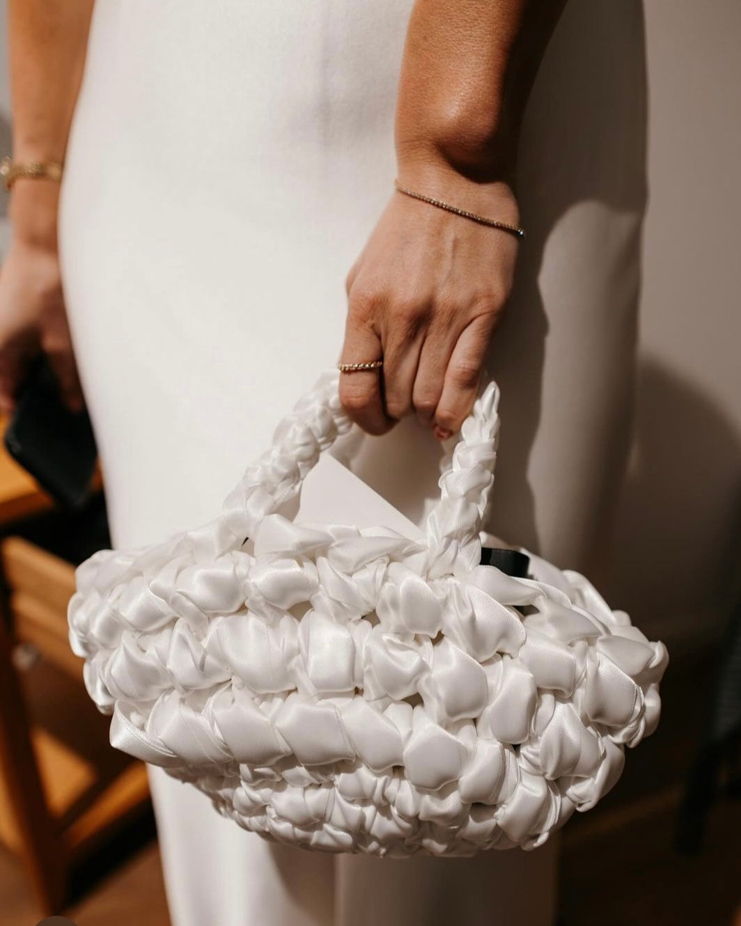 Nest - White Handmade Bridal Bag