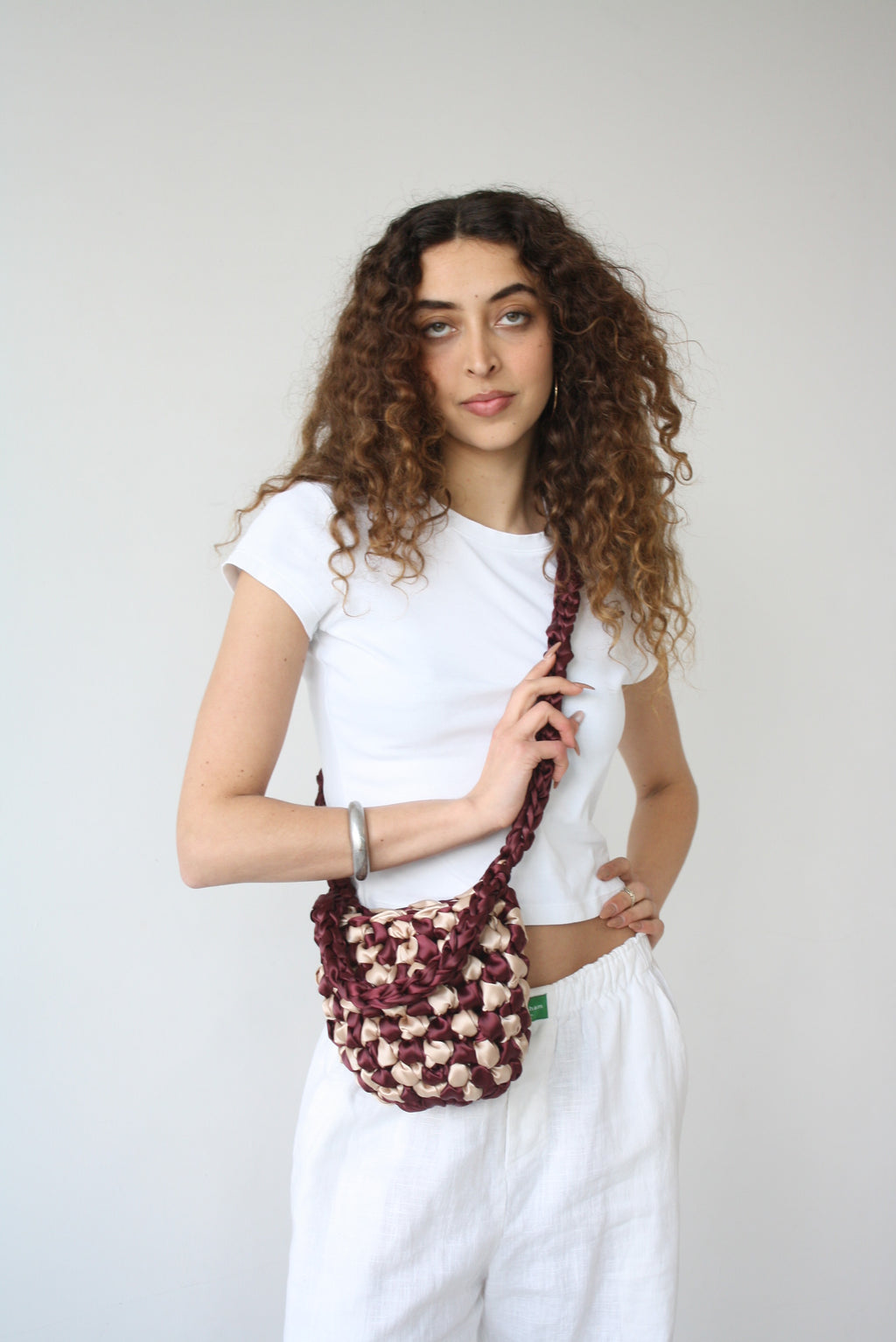 Hive Checkerboard Crossbody - Caramel