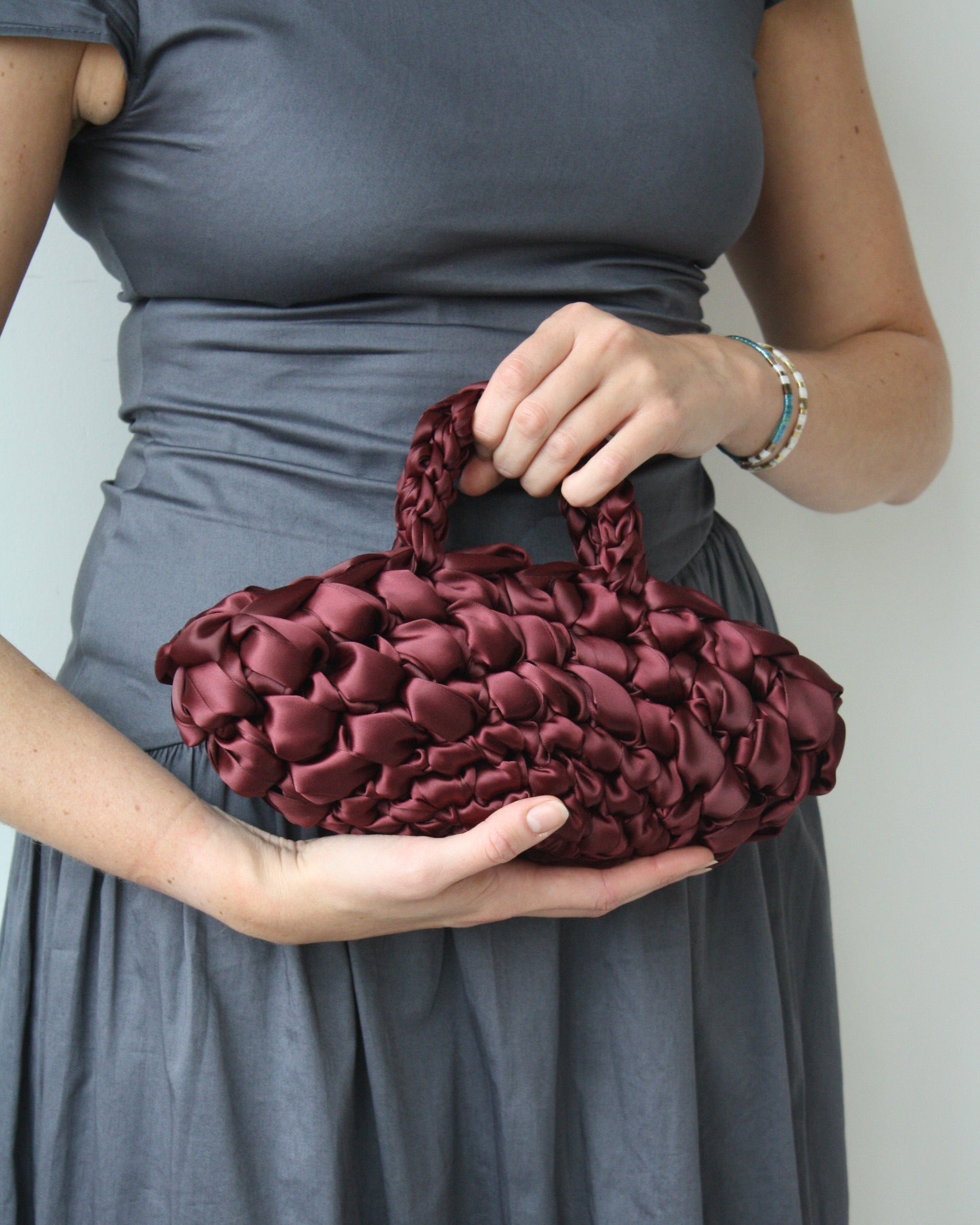 Nest - Burgundy Handmade Bridal Bag