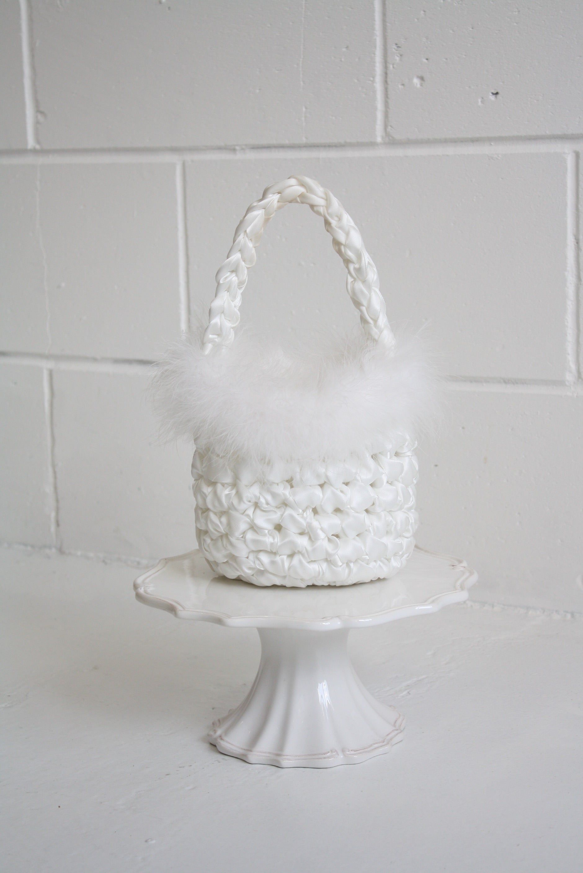 Hive - White Feather Handmade Bridal Bag
