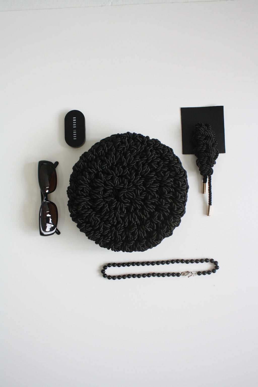 Shell - Black Handmade Clutch Bag