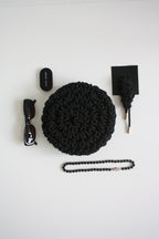 Shell - Black Handmade Clutch Bag
