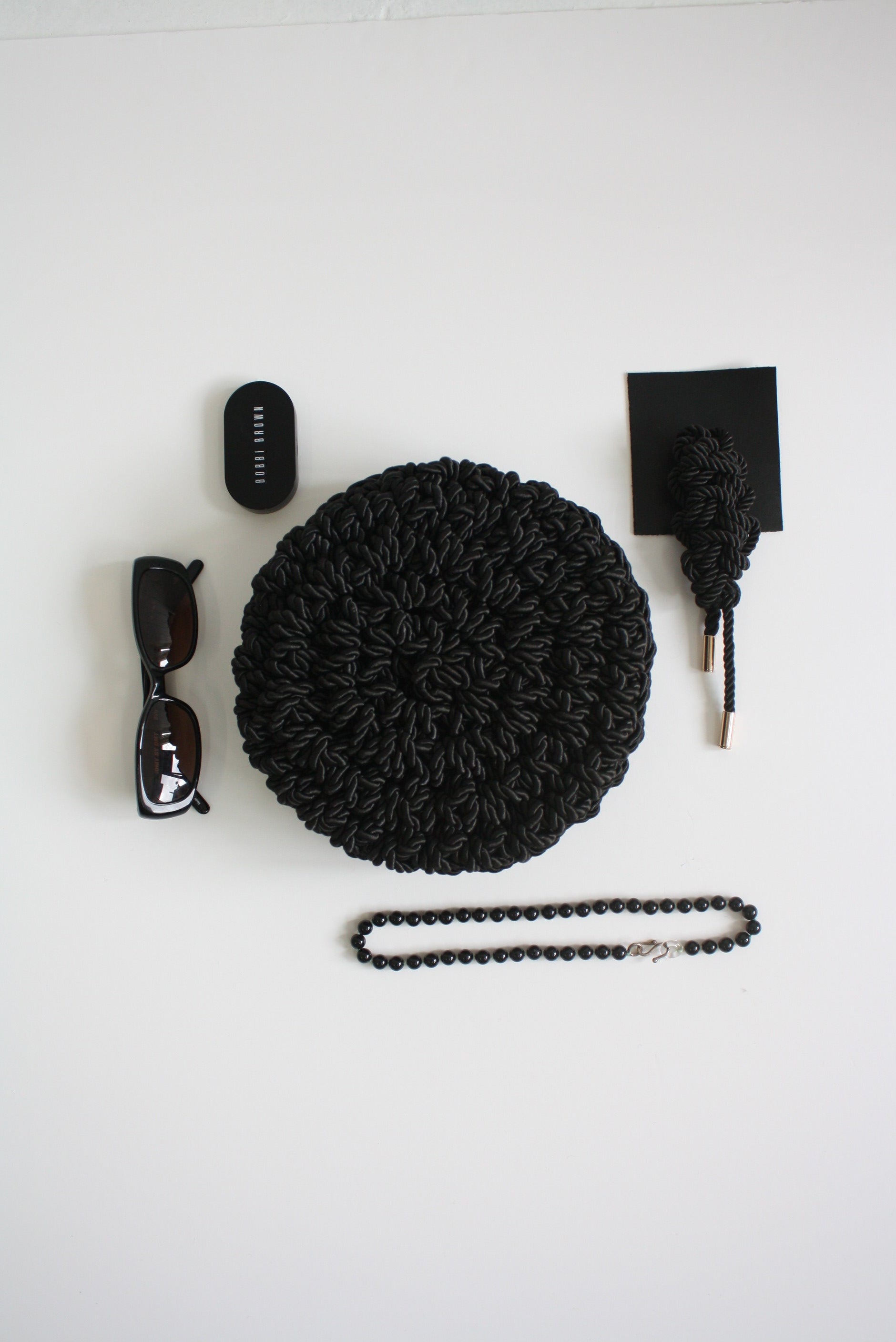 Shell - Black Handmade Clutch Bag