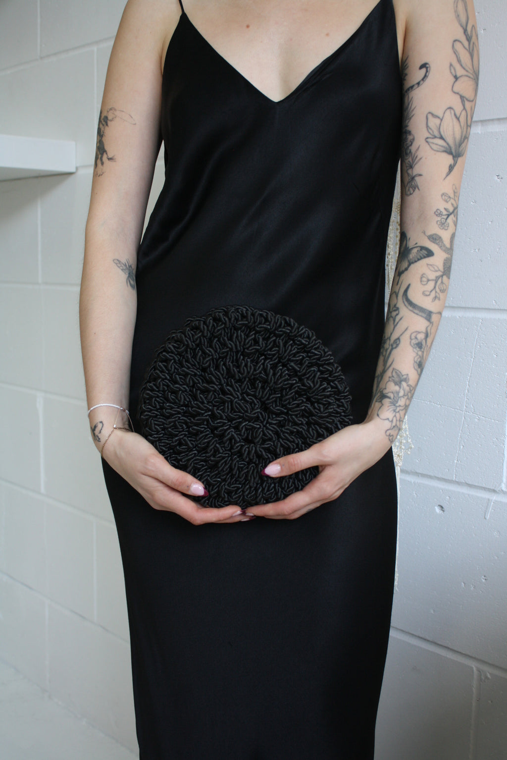 Shell - Black Handmade Clutch Bag