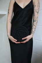 Shell - Black Handmade Clutch Bag
