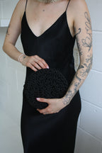 Shell - Black Handmade Clutch Bag