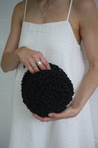Shell - Black Handmade Clutch Bag