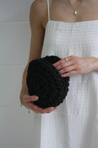 Shell - Black Handmade Clutch Bag