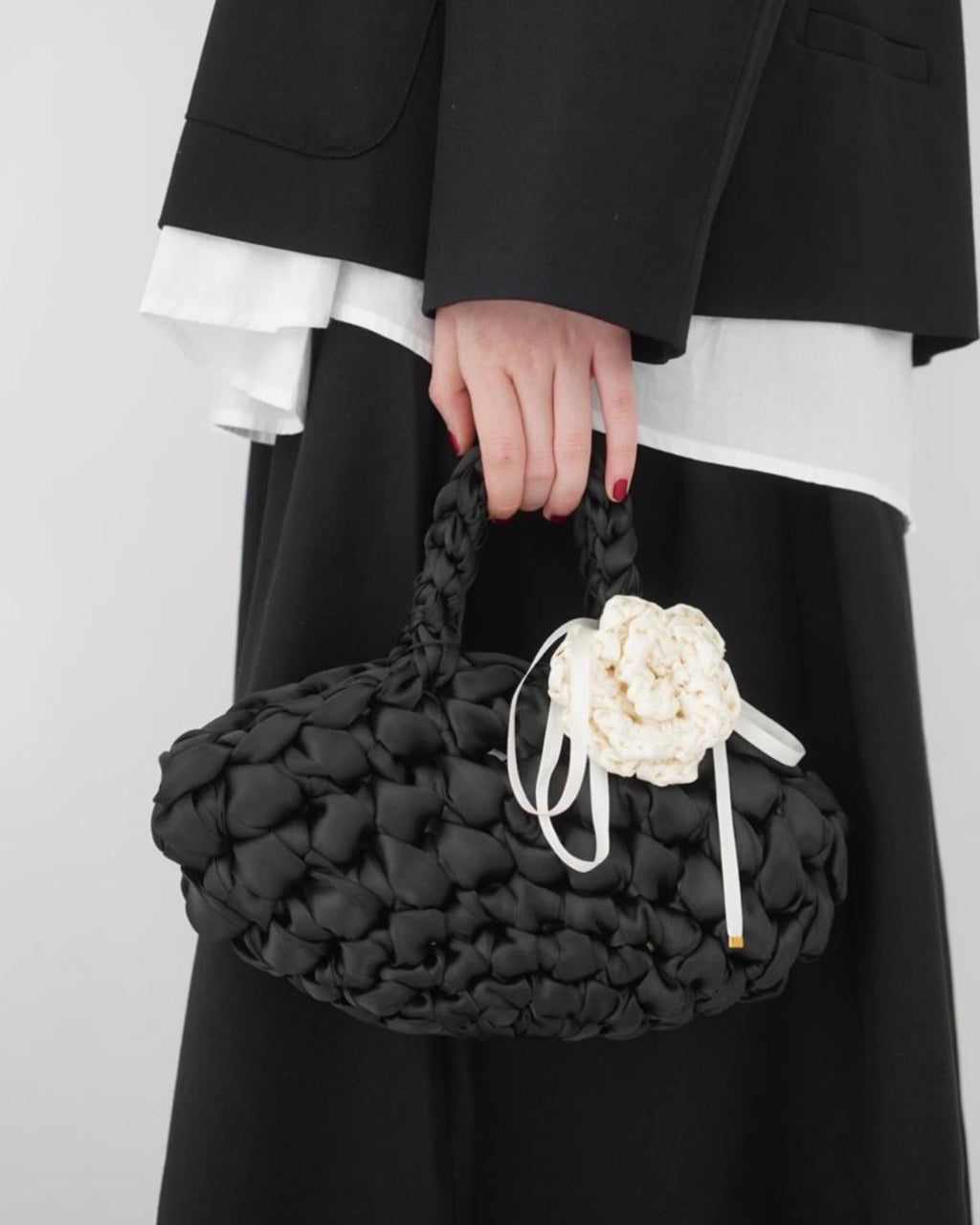 Black wedding clutch handmade in London - luxury bridal bag perfect for modern brides and wedding guests