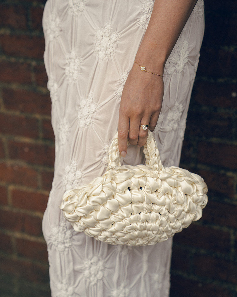 Ivory luxury wedding clutch handmade bridal bag