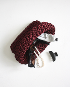 Clam - Burgundy Handmade Clutch Bag