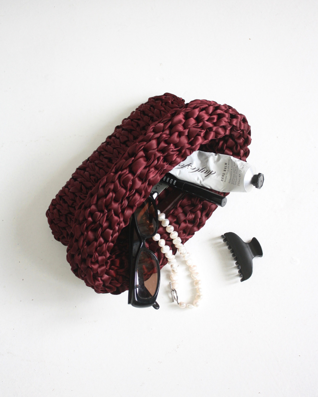 Clam - Burgundy Handmade Clutch Bag