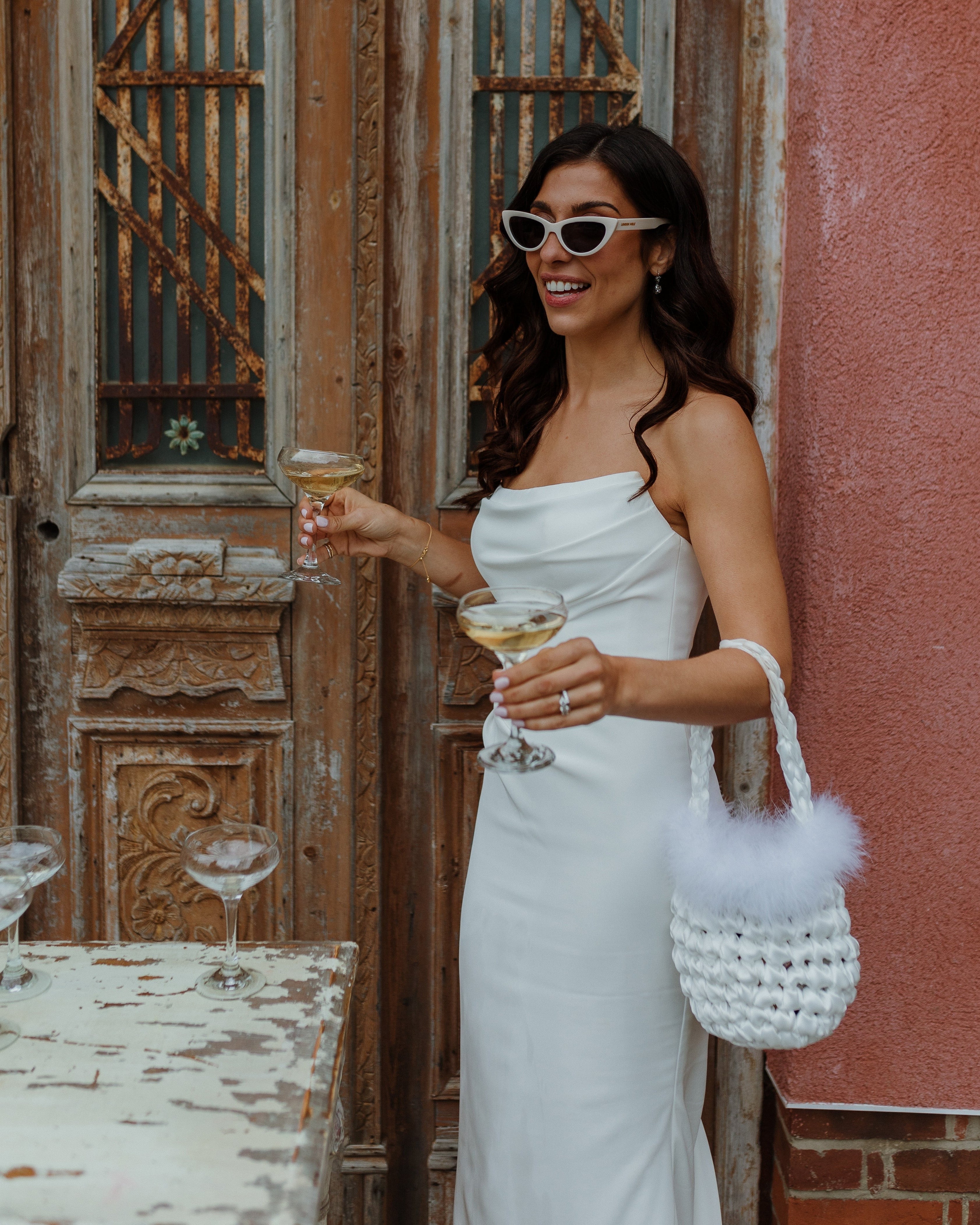 Hive - White Feather Handmade Bridal Bag