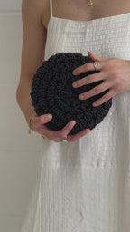 Shell - Black Handmade Clutch Bag