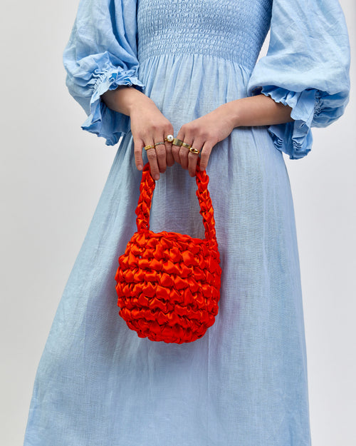 Orange bridal bag handmade in London - luxury wedding clutch for brides and bridesmaids
Image 3: