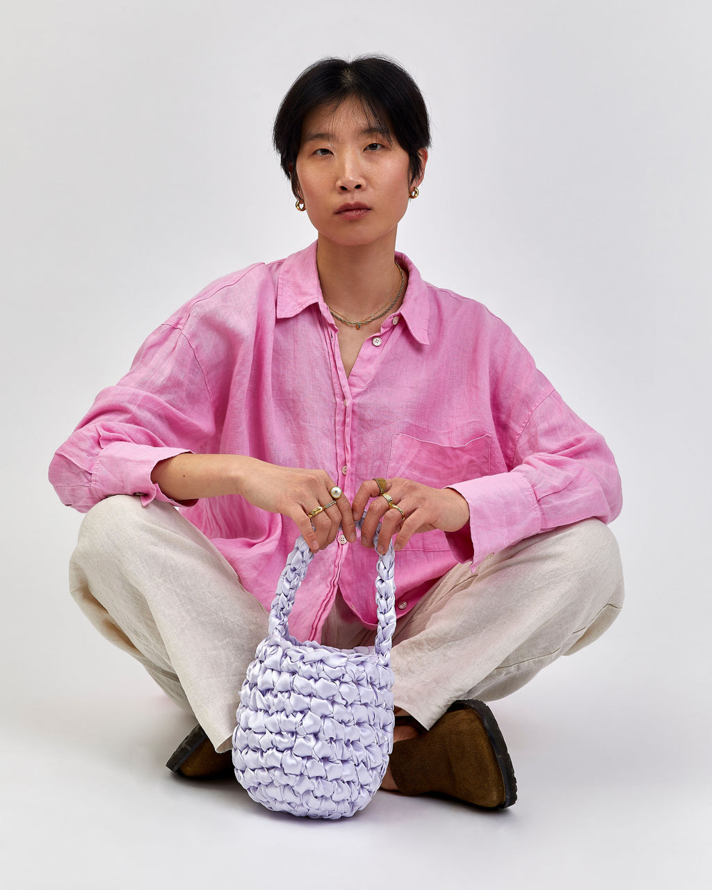 Violet bridal clutch handmade in London - luxury wedding bag perfect for modern brides and wedding guests