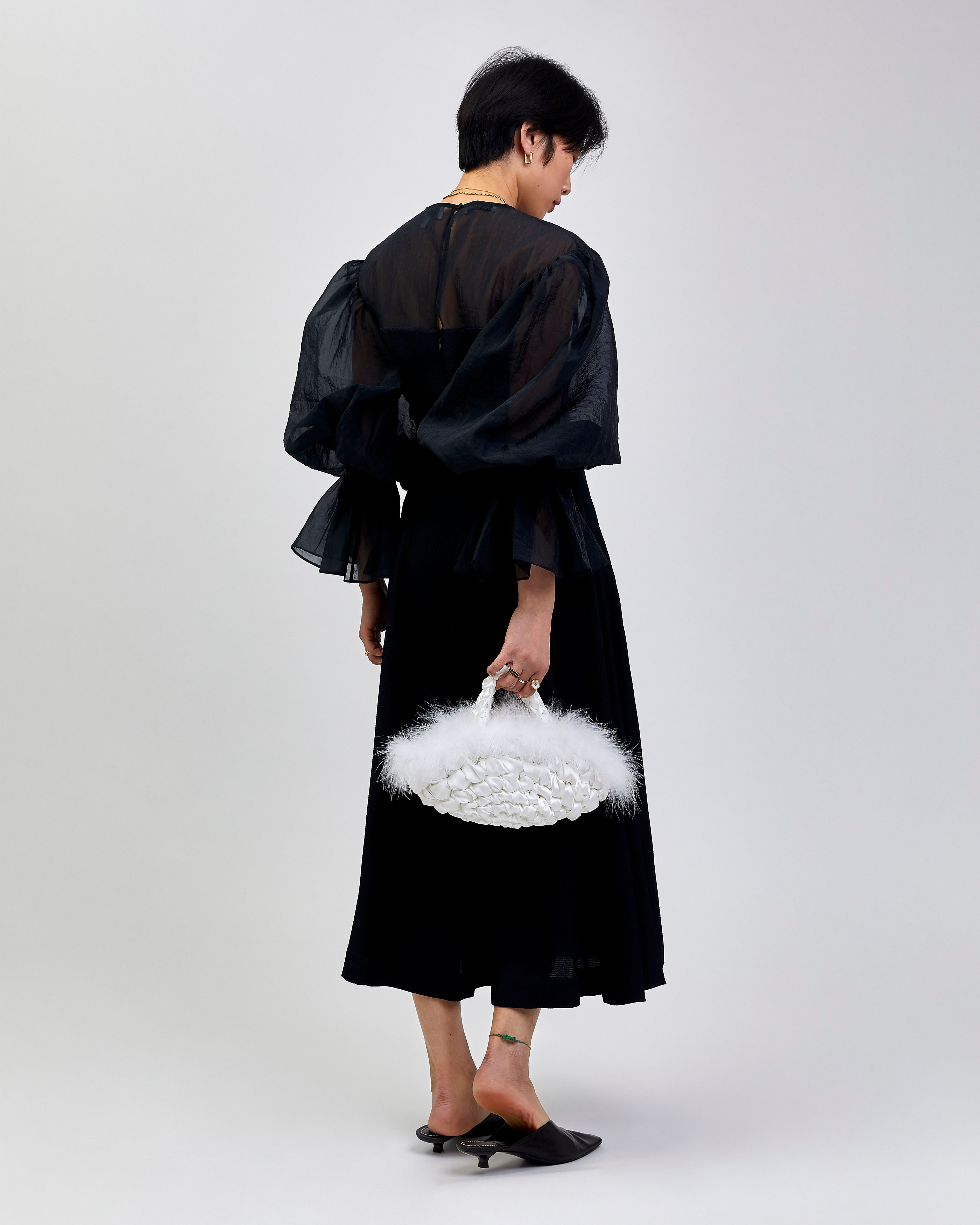 Nest - White Feather Handmade Bridal Bag